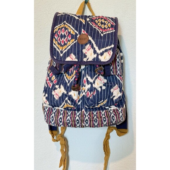 Roxy Harmony Floral Multi Colored Backpack School Bag Boho Retro Bag - Picture 1 of 10